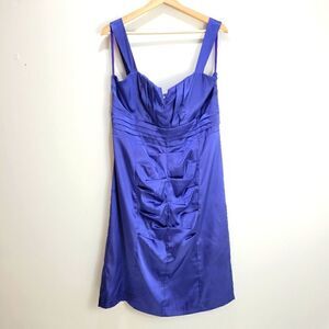 Le Chateau Purple Sweetheart Ruched Cocktail Dress